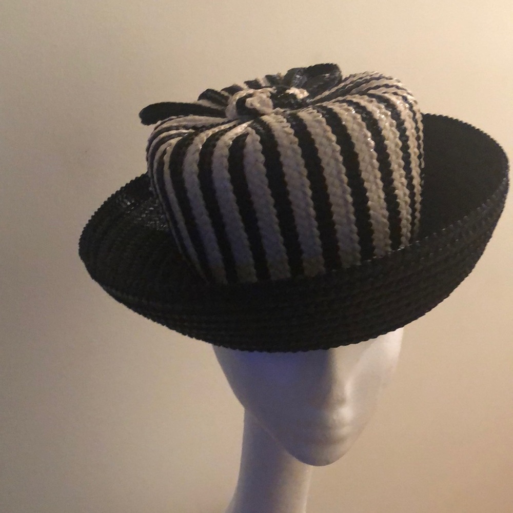 Styled by Coralie Black and White Straw Hat